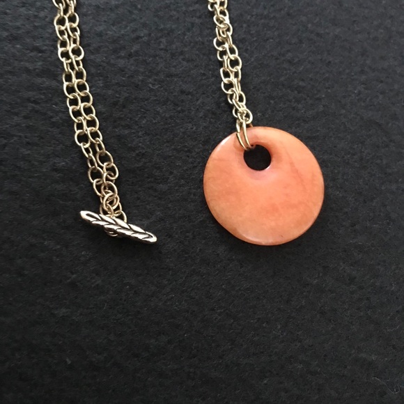 🌻ORANGE STONE NECKLACE W/UNIQUE GOLD CHAIN - Picture 3 of 3